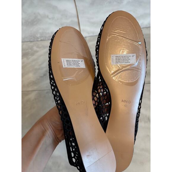 Mango MNG Women’s Mesh Black Ballet Flats Size 9.5 NWOB - Picture 5 of 6